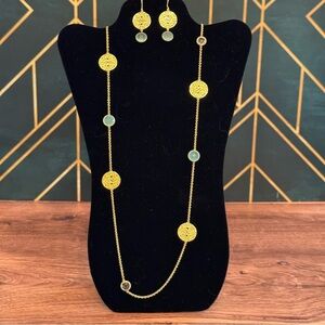 Charleston Chalcedony & Quartz Necklace & Earrings